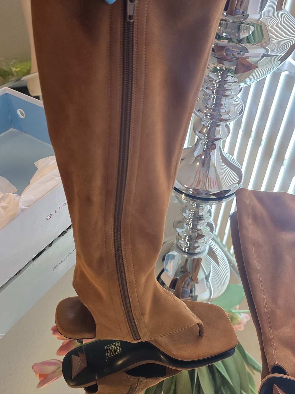 Jeffrey Campbell Chestnut Brown Over-the-Knee Suede Boots